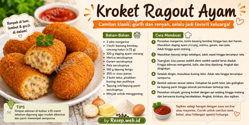 Resep Kroket Ragout Ayam