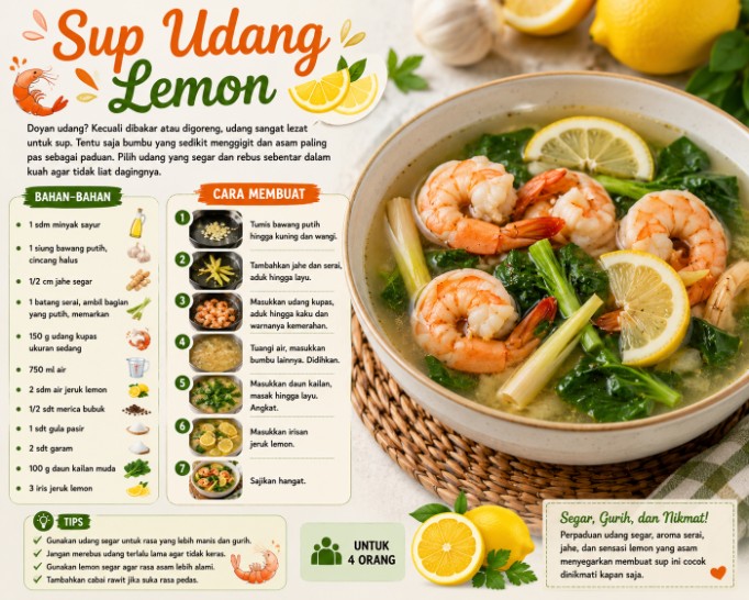 Resep Sup Udang Lemon